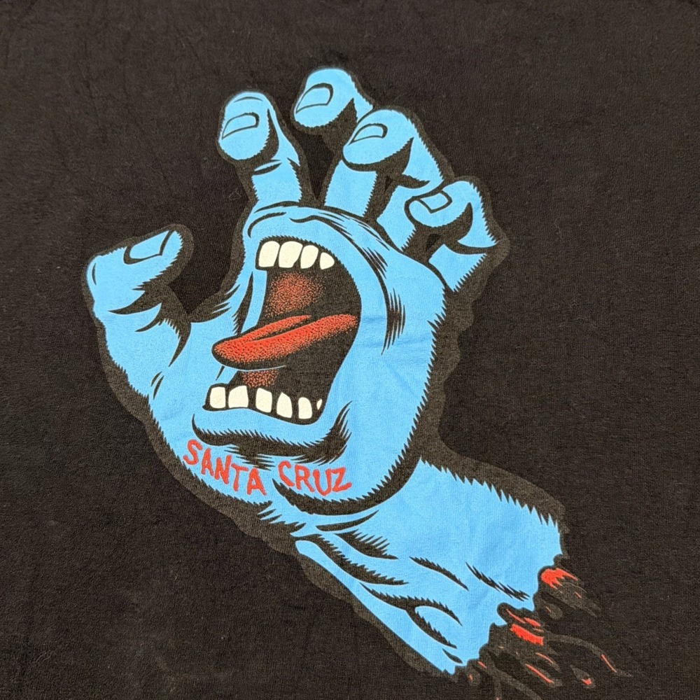 Santa Cruz Skateboard Screaming Hand T‎ Shirt M Black Skate Surf Y2K